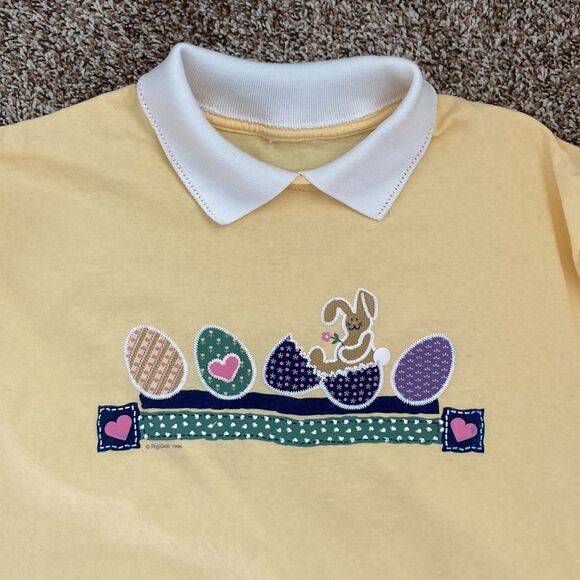 Vintage Spring Easter Bunny Shortsleeve Yellow T-Shirt - Picture 9 of 10